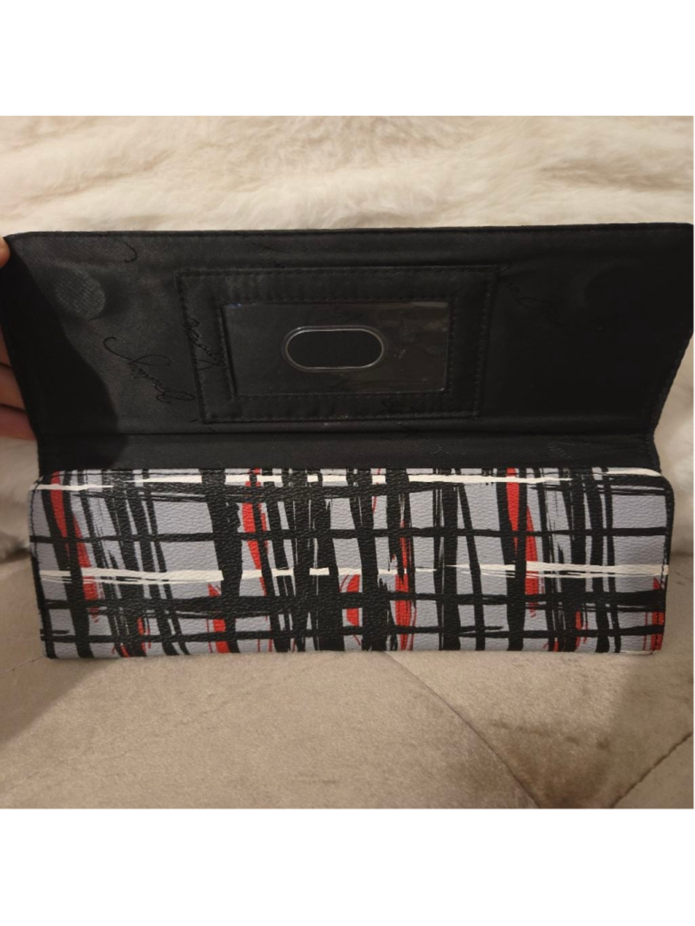 Women's Vera Bradley Gray Black Red Plaid Wallet One Size - Picture 4 of 9